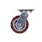 Vestil Polyurethane Swivel Caster 5 In. Diameter x 2 In. Width 600 Lb. Capacity Maroon/Gray CST-VE-5X2PUP-S - alternate 3